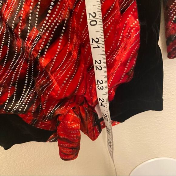 WEISSMAN Dance Costume Red velvet unitard Electric Daisy Violin 12689 Child LC - Picture 8 of 9